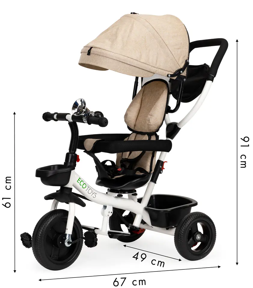 Tricycle stroller swivel trolley 360