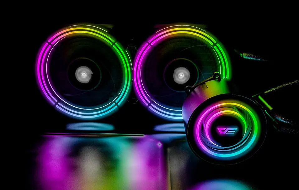 Chłodzenie wodne komputera AiO Darkflash TR240 RGB 2x 120x120 (czarne)