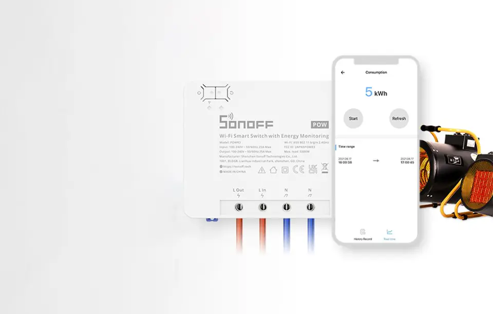 Sonoff POWR3 Smart WiFi Switch High Power