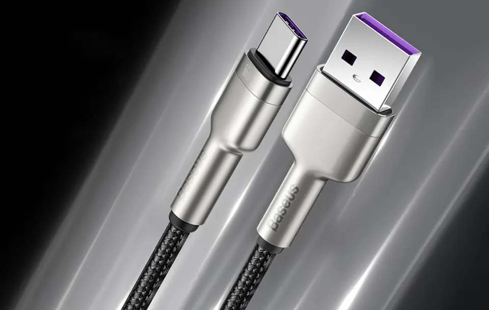 Kabel USB do USB-C Baseus Cafule, 66W, 0.25m (czarny)