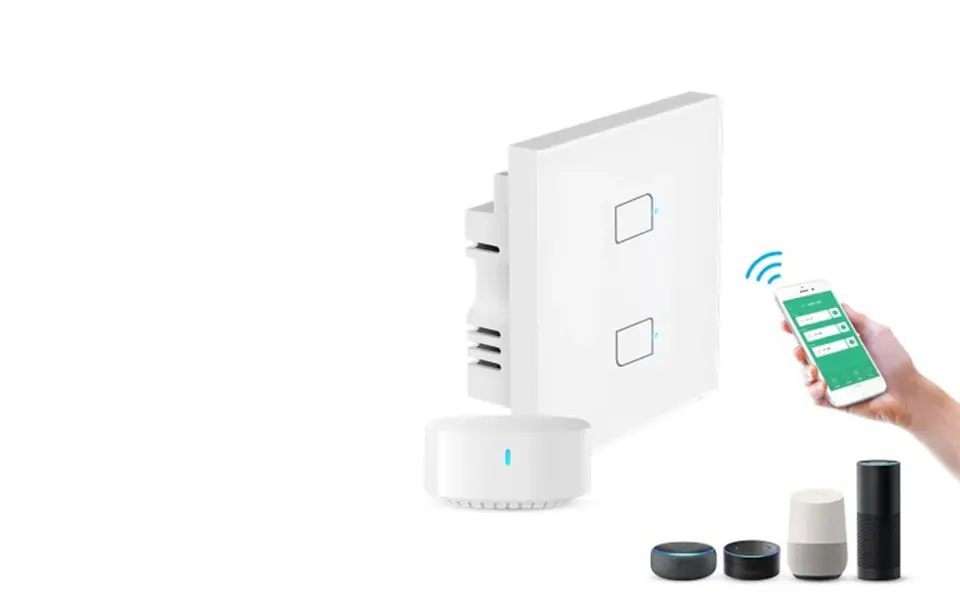 BroadLink TC3-EU-2 Wi-Fi Smart Light Switch (2-channel - set with S3 hub)