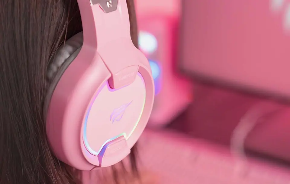 Havit GAMENOTE H2233d RGB Gaming Headphones (pink)