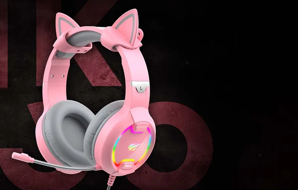 Havit GAMENOTE H2233d RGB Gaming Headphones (pink)