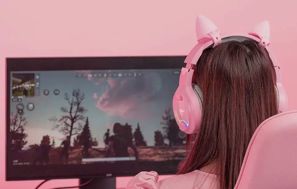 Havit GAMENOTE H2233d RGB Gaming Headphones (pink)