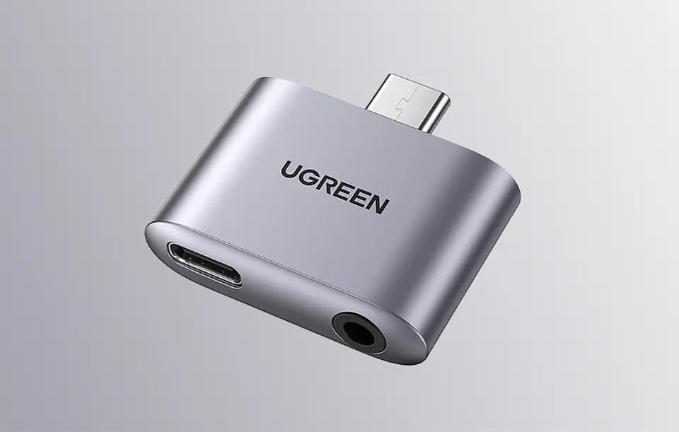 USB-C to USB-C adapter and 3.5mm jack UGREEN CM231 (grey)