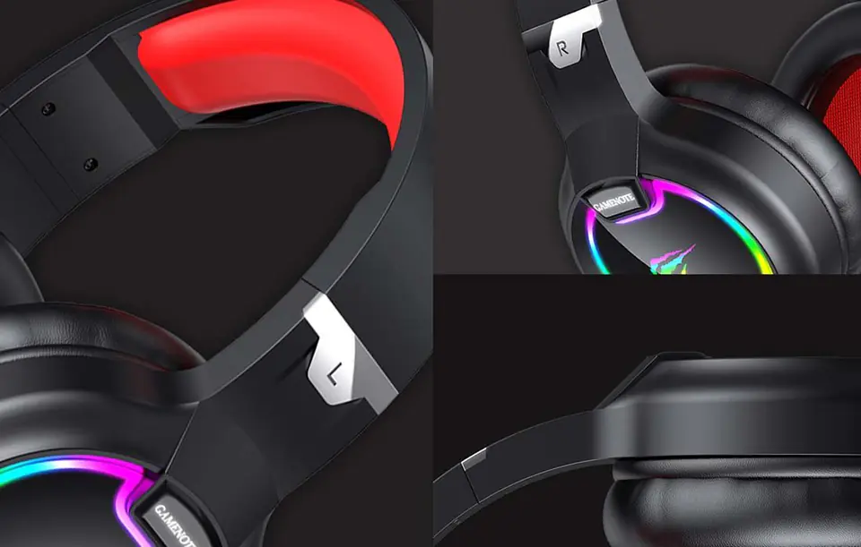 Havit GAMENOTE H2233D RGB Gaming Headphones (Black & Red)