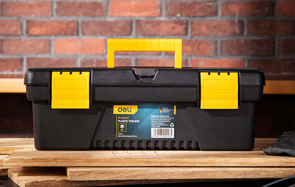 Deli Tools Toolbox EDL432412, 12'' (yellow)