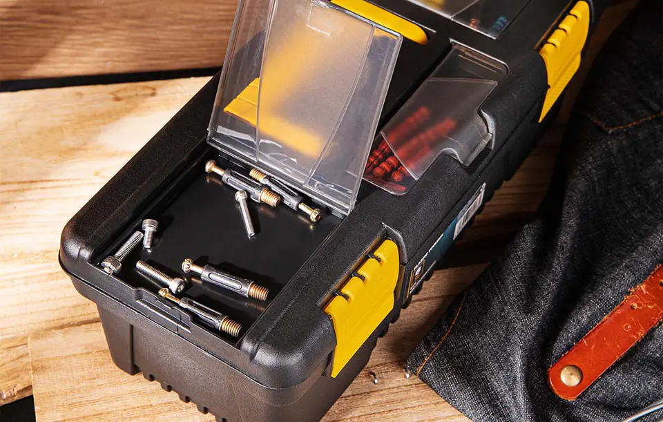 Deli Tools Toolbox EDL432412, 12'' (yellow)
