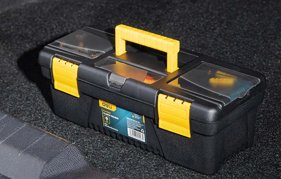 Deli Tools Toolbox EDL432412, 12'' (yellow)