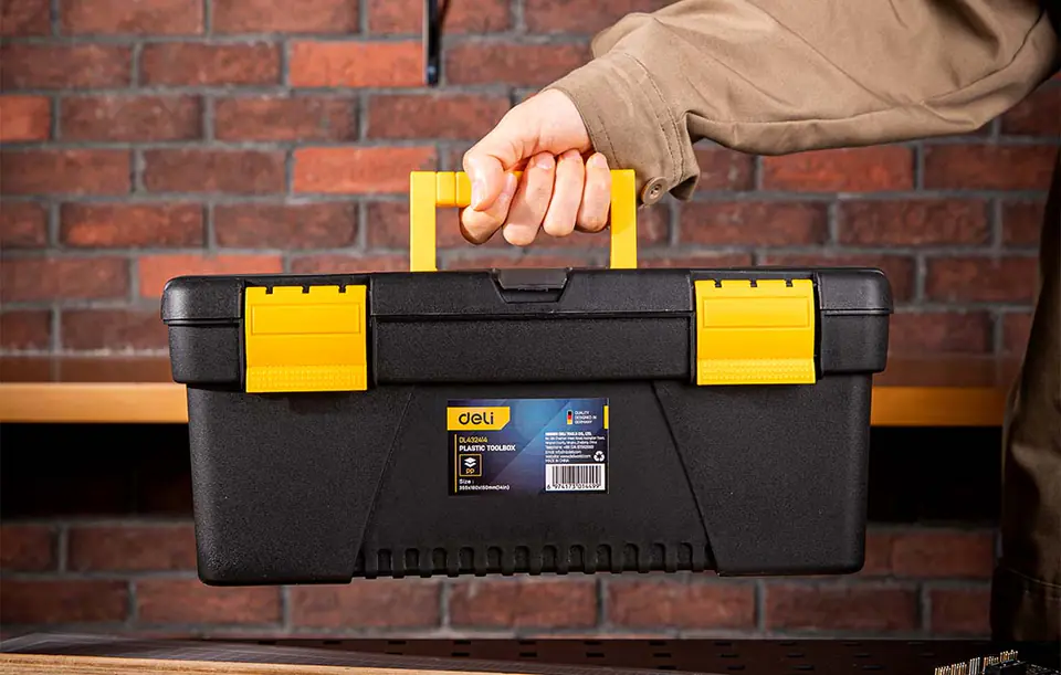Toolbox Deli Tools EDL432414, 14'' (yellow)