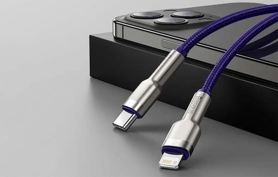 USB-C cable for Lightning Baseus Cafule, PD, 20W, 1m (purple)