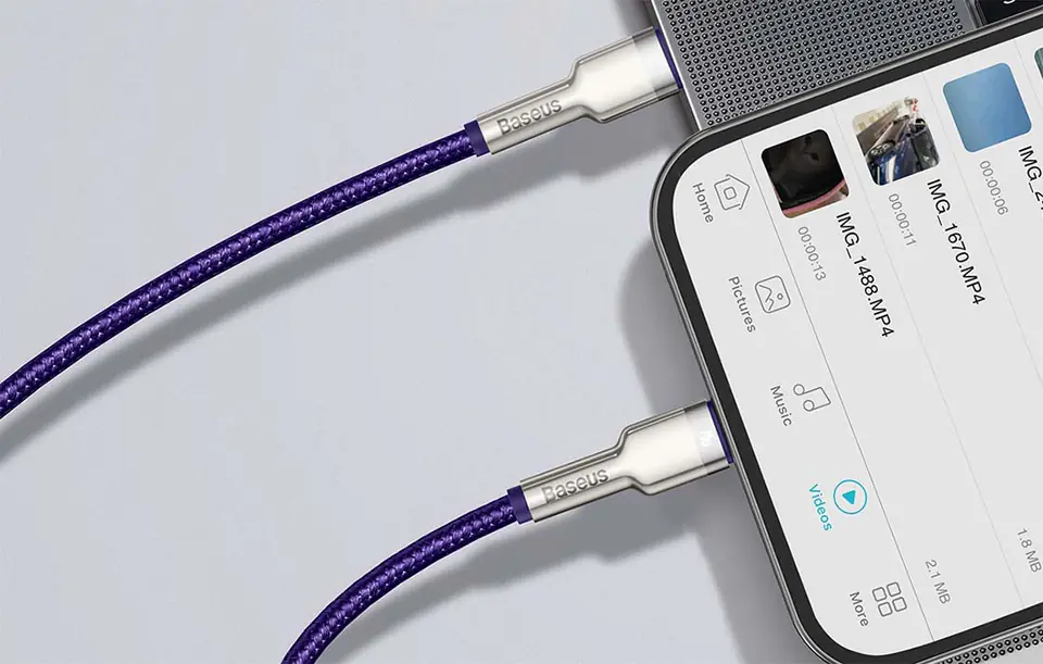 USB-C Cable for Lightning Baseus Cafule, 20W, 2m (Purple)