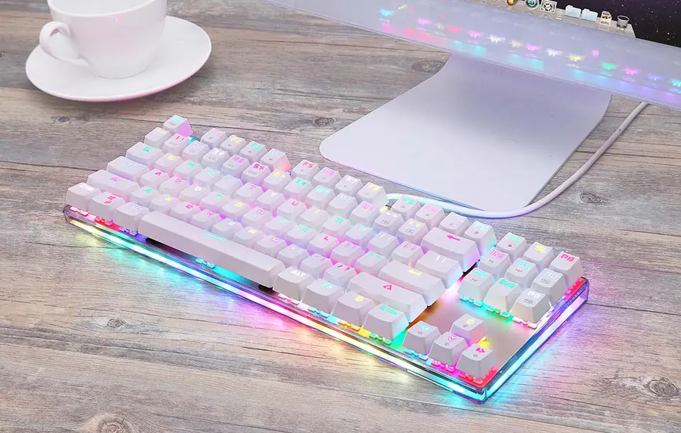 Klawiatura mechaniczna gamingowa Motospeed K87S RGB (biała)