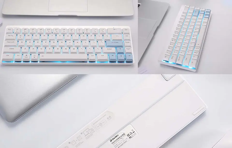 Clavier mécanique Bluetooth Dareu EK868 - Blanc-Bleu-Jaune - www