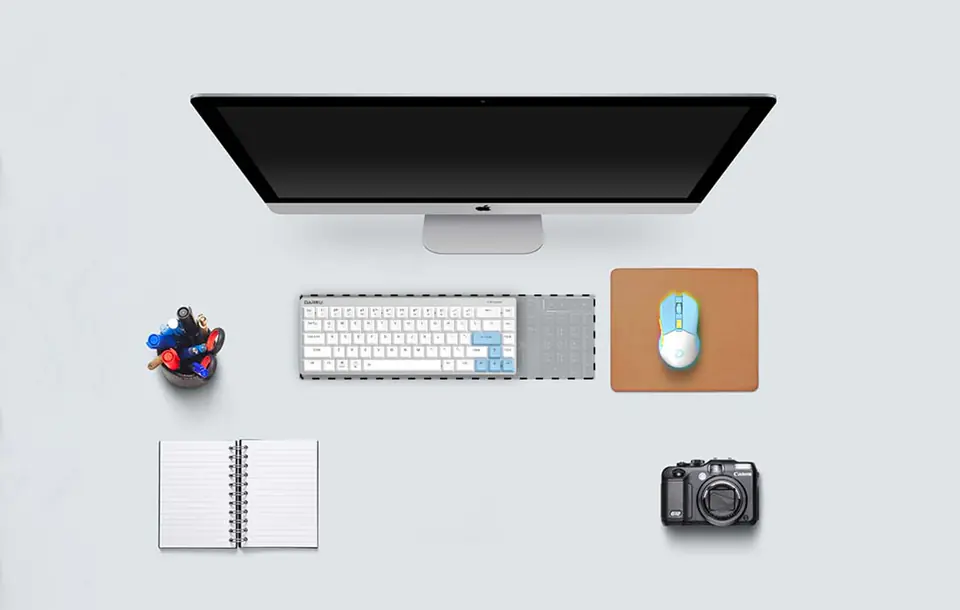 Wireless mechanical keyboard Dareu EK868 Bluetooth (white-blue)