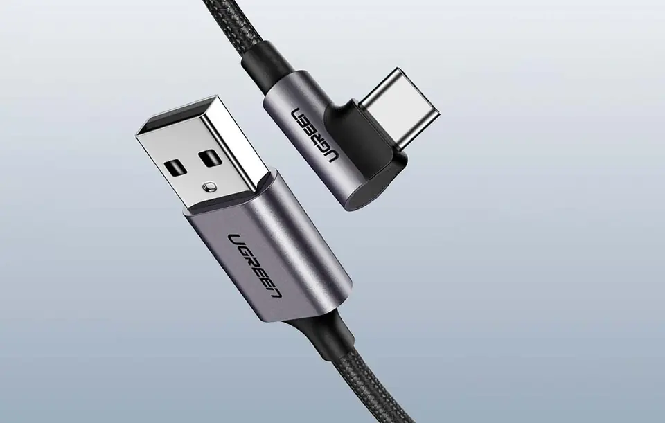 Kabel USB do USB-C kątowy UGREEN US284, 3A , 3m (czarny)