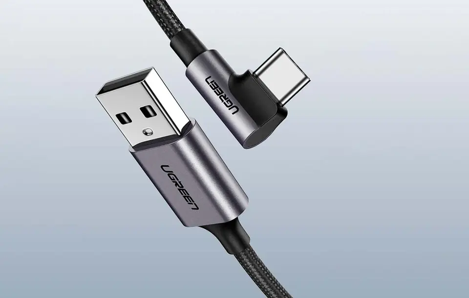 Kabel USB do USB-C kątowy UGREEN US284, 3A , 2m (czarny)