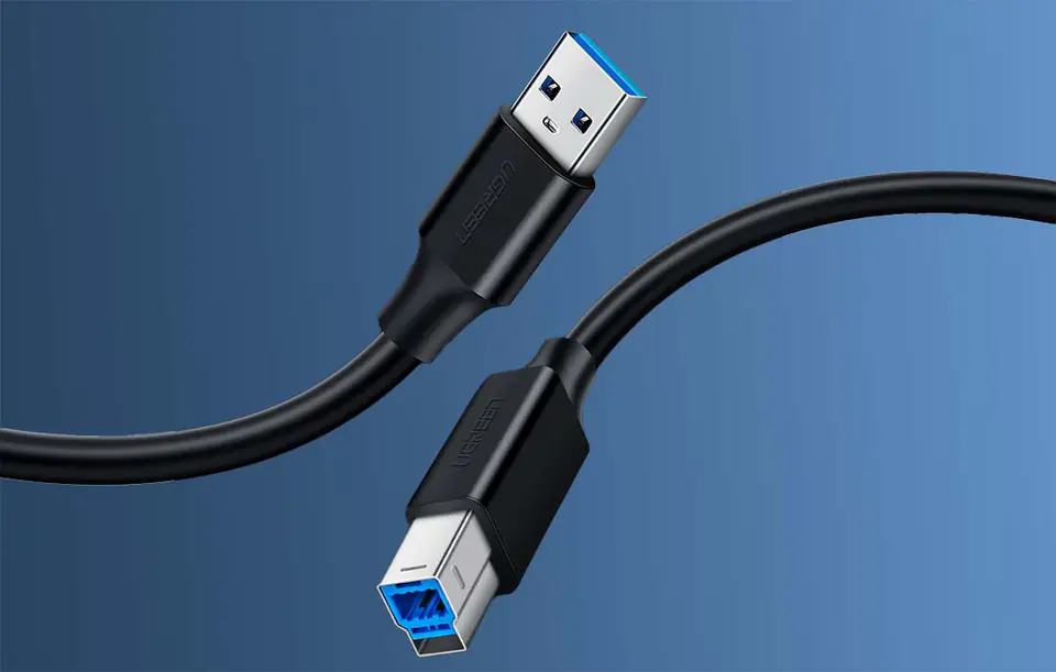 Kabel USB 3.0 A-B UGREEN US210 do drukarki, 1m (czarny)