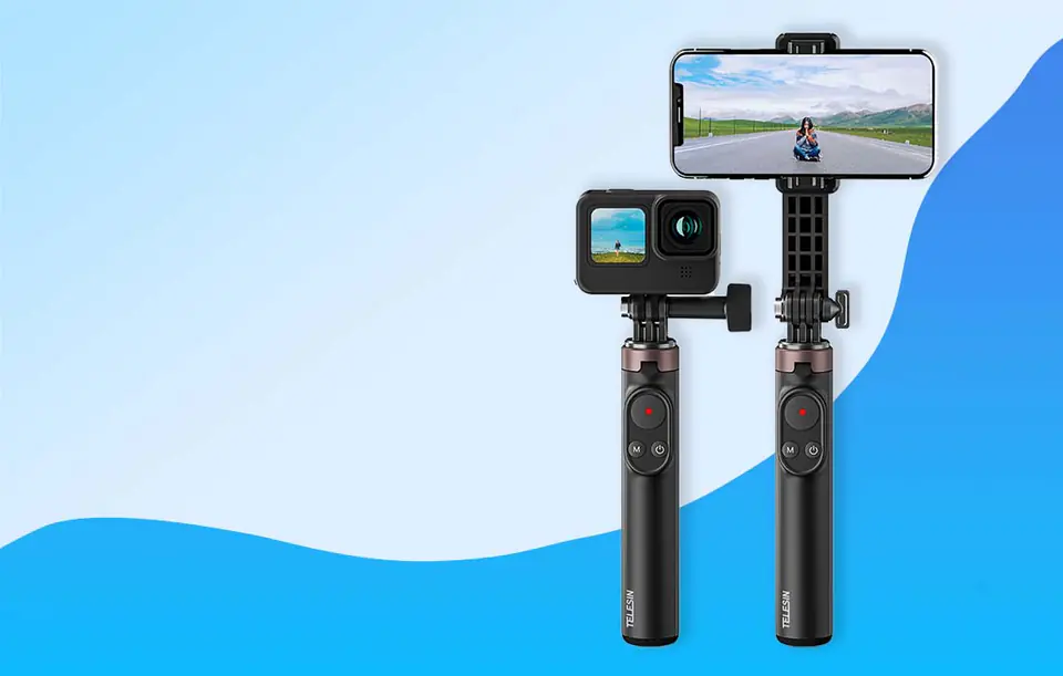 Selfie stick Telesin do smartfonów i kamer sportowych z pilotem BT (TE-RCSS-001)