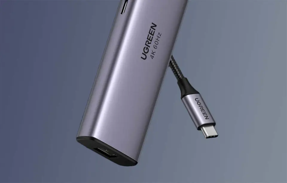 6in1 Adapter UGREEN CM512 USB-C to 2x USB + HDMI + USB-C + RJ45 + TF/SD (grey)