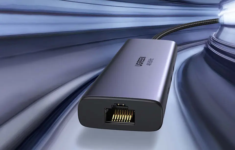 6in1 Adapter UGREEN CM512 USB-C to 2x USB + HDMI + USB-C + RJ45 + TF/SD (grey)