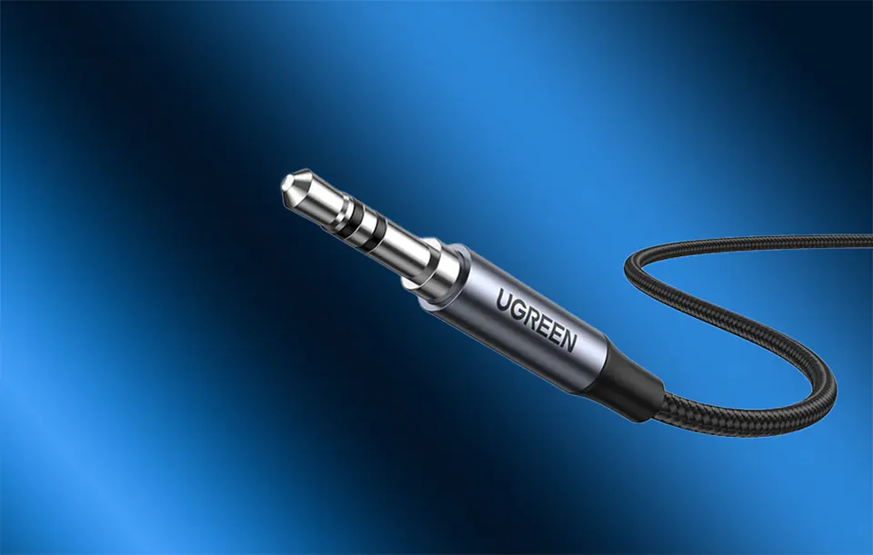 USB-C cable ugreen CM450 to mini jack 3.5mm AUX, 1m (black)