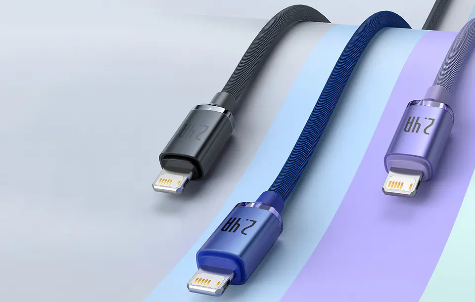 USB cable for Lightning Baseus Crystal Shine, 2.4A, 2m (Black)