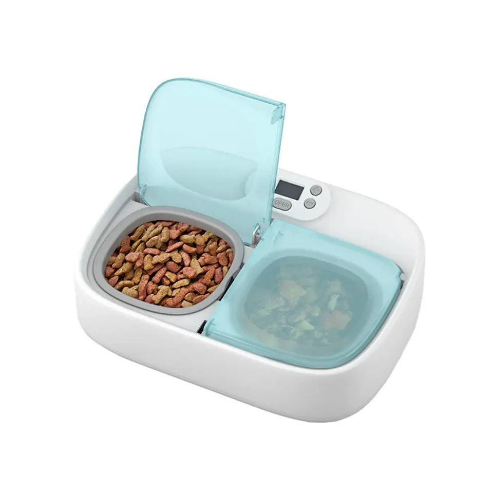 Smart two chamber bowl with Petoneer Two Meal Feeder cooling