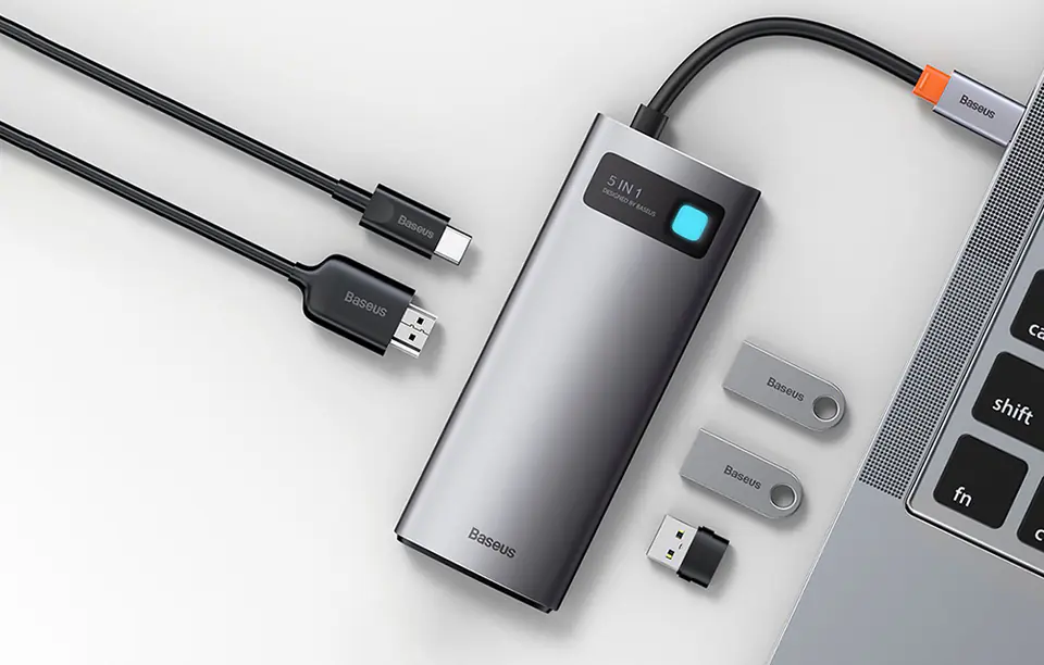 Baseus 5in1 Hub USB-C to 3x USB 3.0 + HDMI + USB-C PD Adapter
