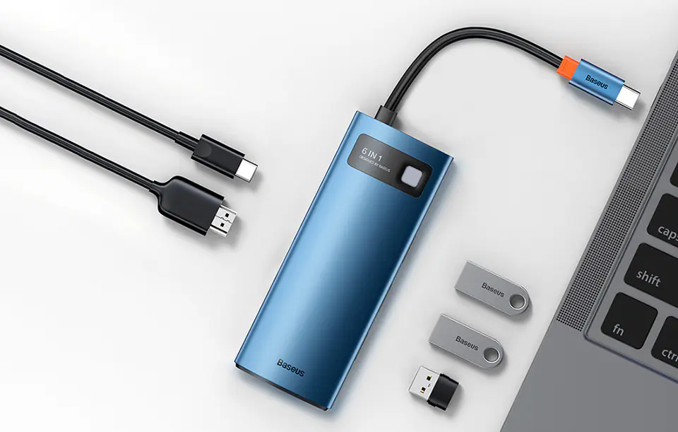 6in1 Baseus Hub USB-C to 3x USB 3.0 + HDMI + USB-C PD 4K HD Adapter