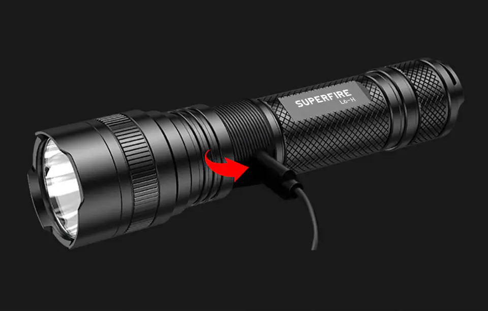 Superfire L6-H Flashlight, 750lm, USB-C