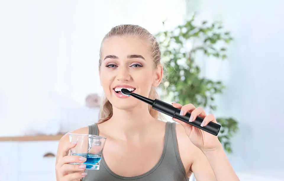 Sonic toothbrush with tip set and irrigator FairyWill FW-5020E + FW-E11 (black)