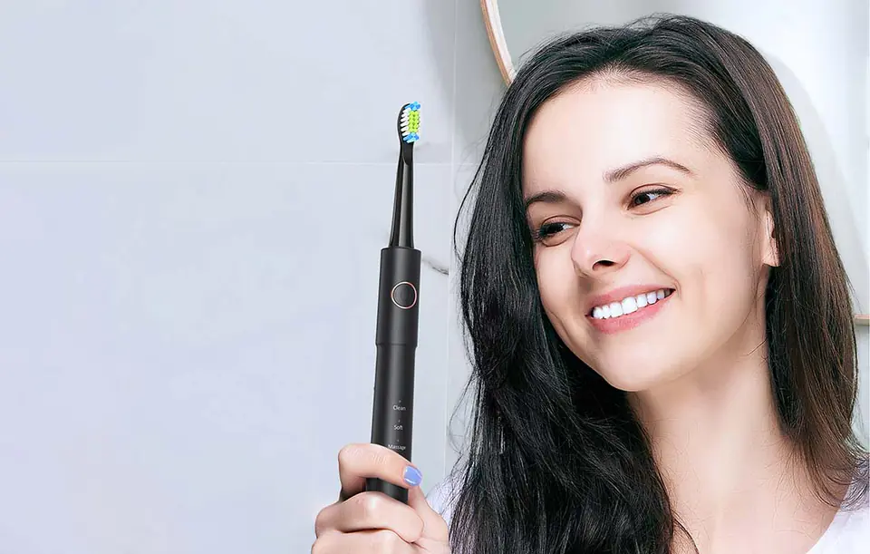 Sonic toothbrush with tip set and irrigator FairyWill FW-5020E + FW-E11 (black)
