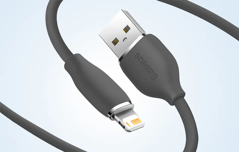 USB Cable for Lightning Baseus Jelly, 2.4A 1.2m (Black)