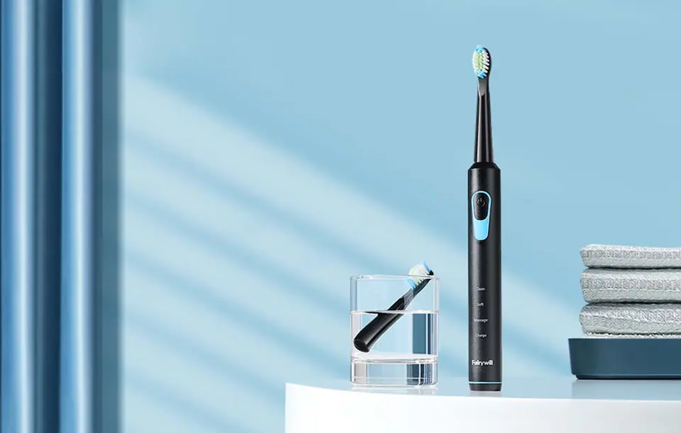 Sonic toothbrush with tip set FairyWill FW-E6 (Black)