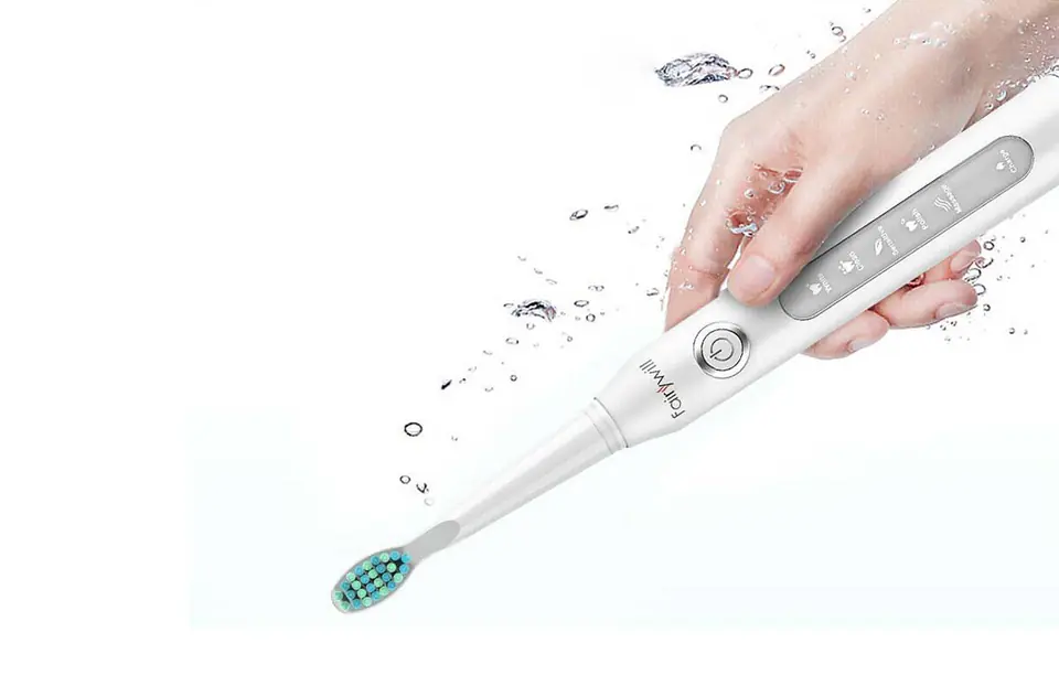 Sonic toothbrush with tip set and irrigator FairyWill FW-507+FW-5020E (white)