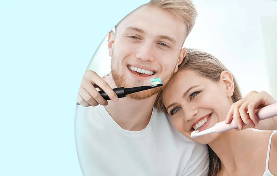 Sonic toothbrushes with tip set FairyWill E11 (Black and Pink)
