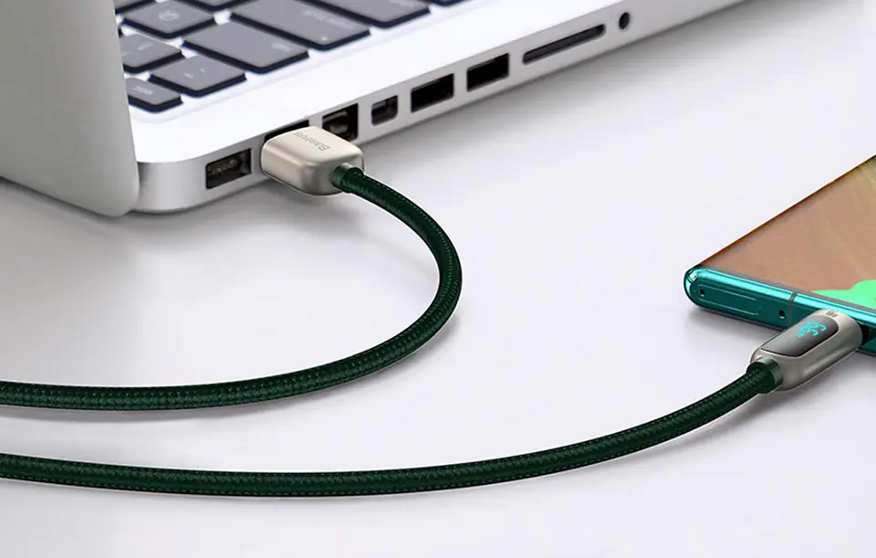 USB to USB-C Cable Baseus Display, 66W, 2m (green)