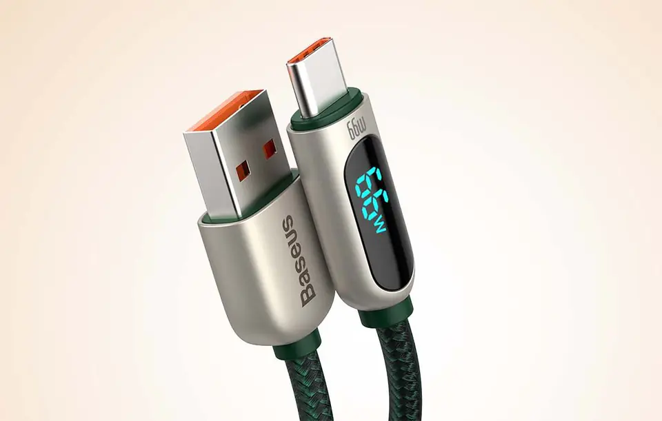 USB to USB-C Cable Baseus Display, 66W, 1m (green)