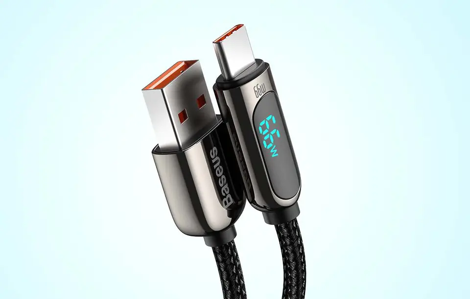 Kabel USB do USB-C Baseus Display, 66W, 2m (czarny)