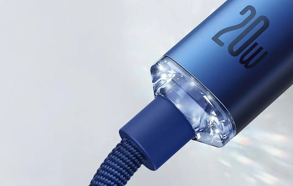 USB-C to Lightning Baseus Crystal Cable, 20W, 1.2m (Blue)
