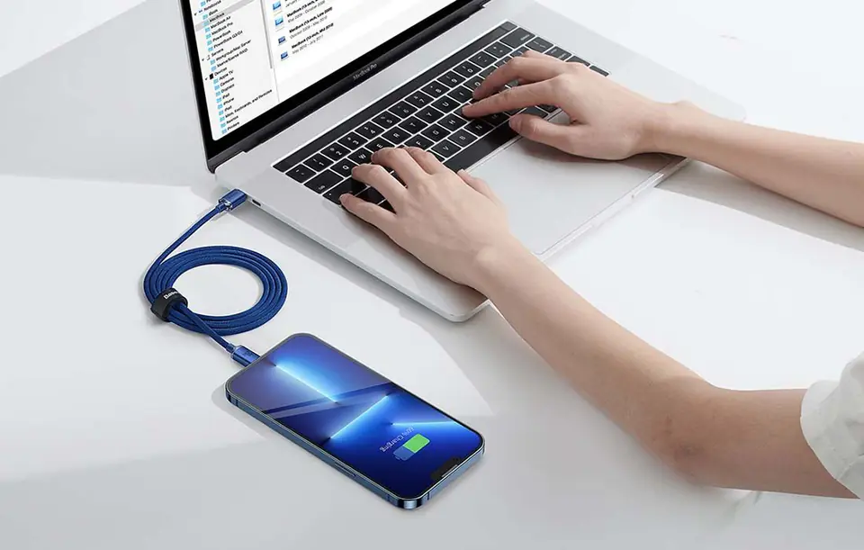 USB-C to Lightning Baseus Crystal Cable, 20W, 1.2m (Blue)