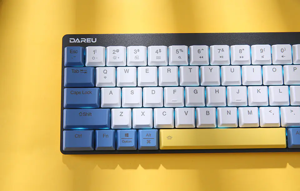 Wireless mechanical keyboard Dareu EK868 Bluetooth (white-blue-yellow)