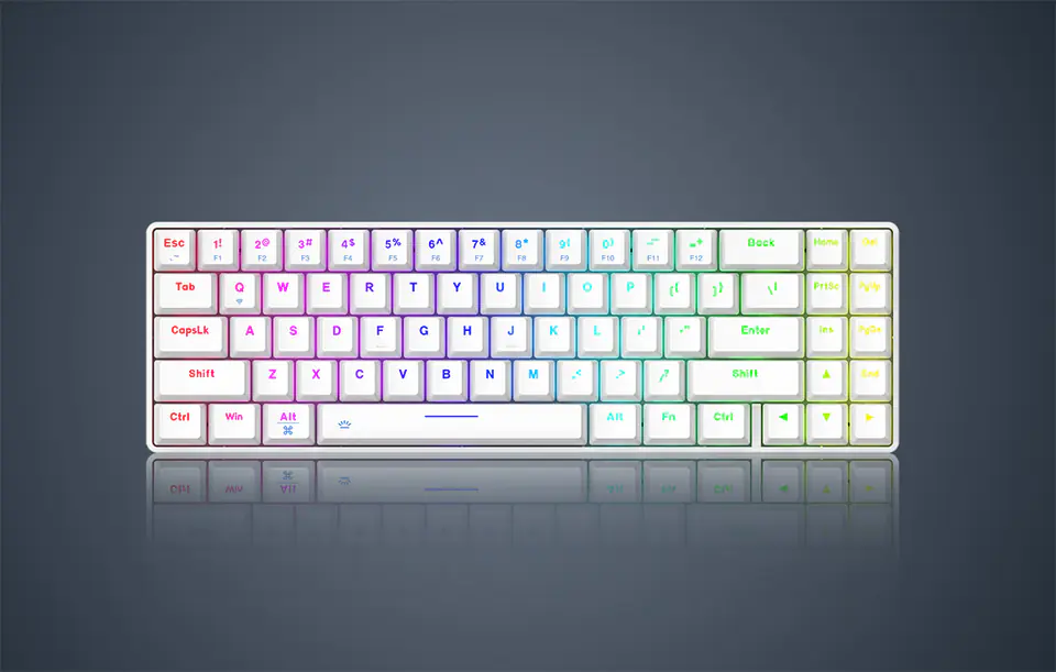 Dareu EK871 Bluetooth Wireless Mechanical Keyboard + 2.4G RGB (White)