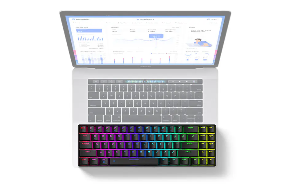 Dareu EK871 Bluetooth Wireless Mechanical Keyboard + 2.4G RGB (Black)