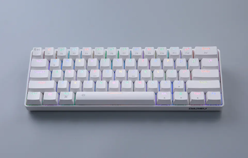 Wireless Mechanical Keyboard Dareu EK861 Bluetooth + 2.4G RGB (White)