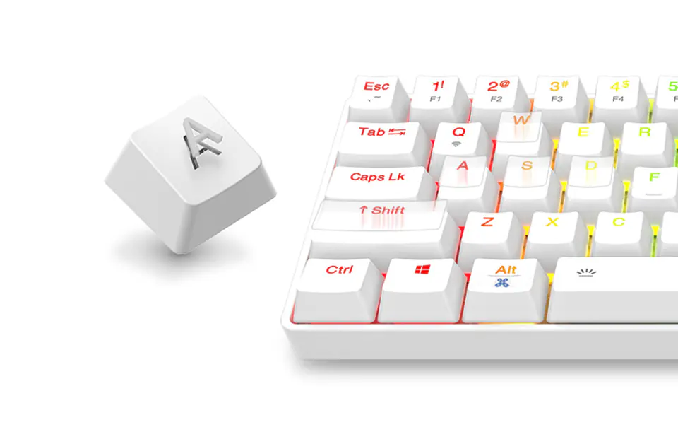 Wireless Mechanical Keyboard Dareu EK861 Bluetooth + 2.4G RGB (White)