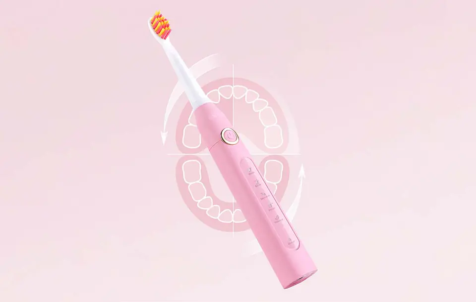 Sonic toothbrush with tip set and case FairyWill FW-507 Plus (pink)