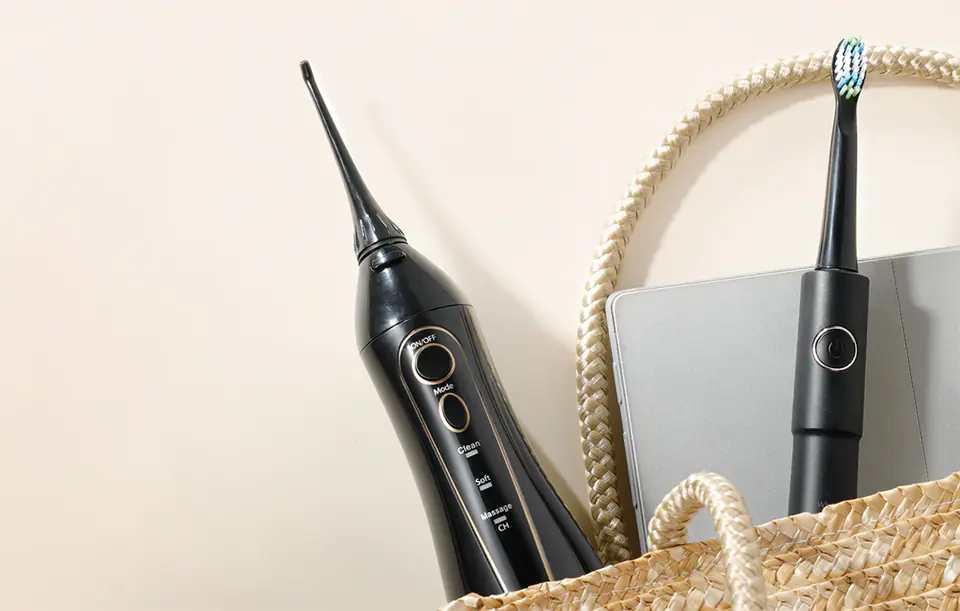 Sonic toothbrush with tip set and irrigator FairyWill FW-5020E + FW-E11 (black)