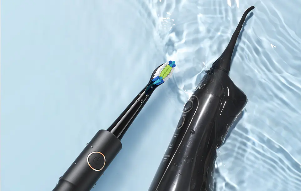Sonic toothbrush with tip set and irrigator FairyWill FW-5020E + FW-E11 (black)